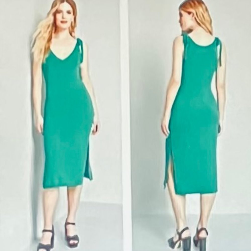 Modcloth Found a Keeper Tie-Shoulder Dress in Green (L) New Without Tags